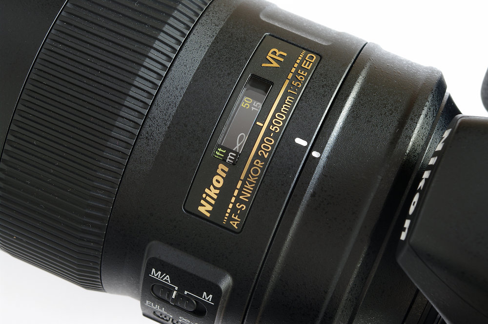 Nikon 200 500mm Close Up Of Focus Scale