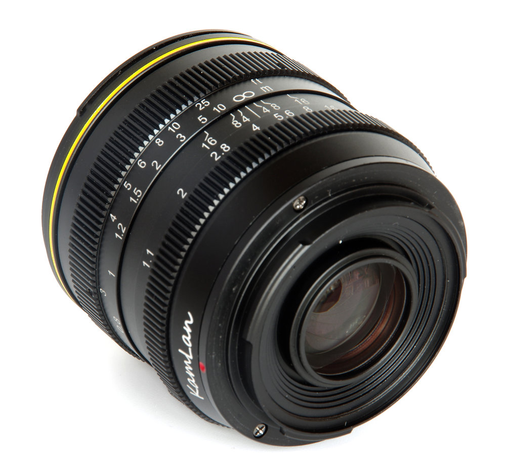 Kamlan 50mm F1,1 Rear Oblique View