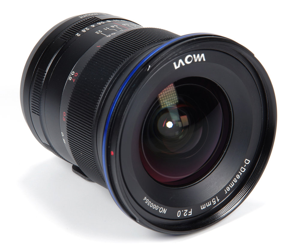 Laowa 15mm F2 Front Oblique View