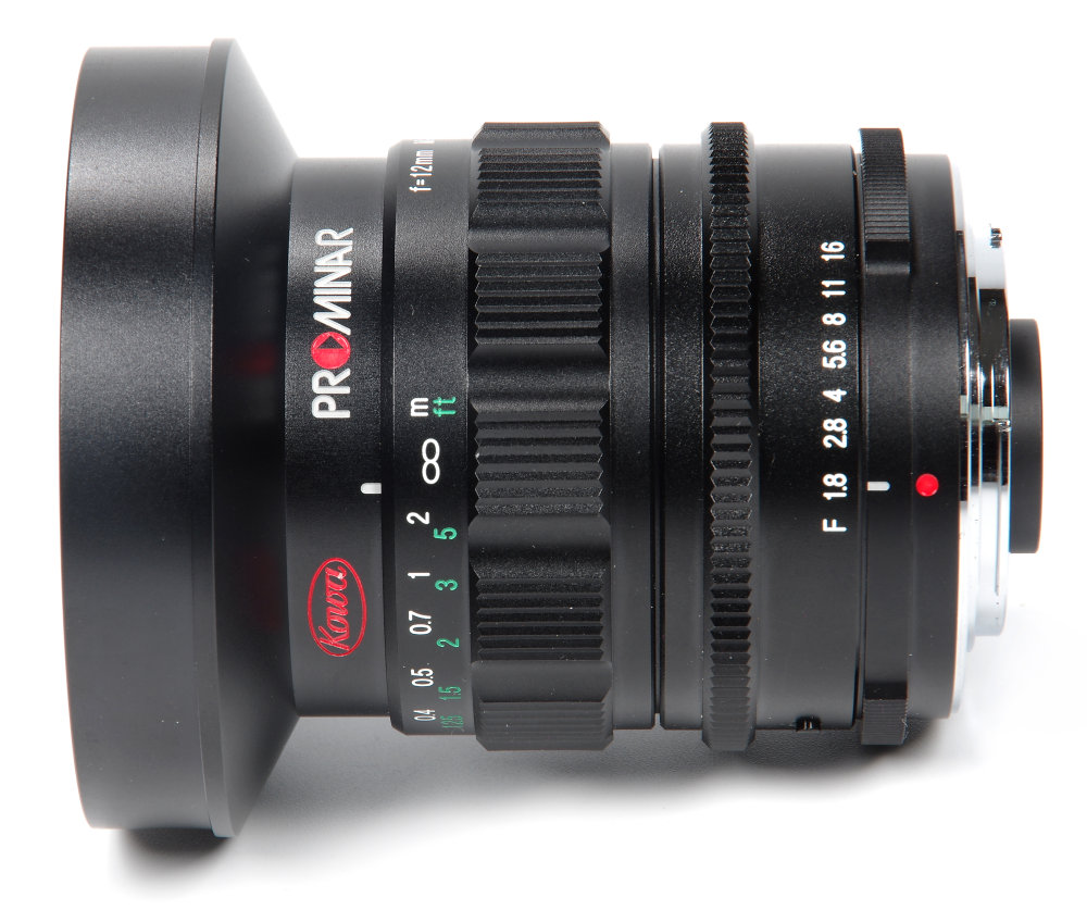Kowa Prominar 12mm F1,8 Top View With F Stops