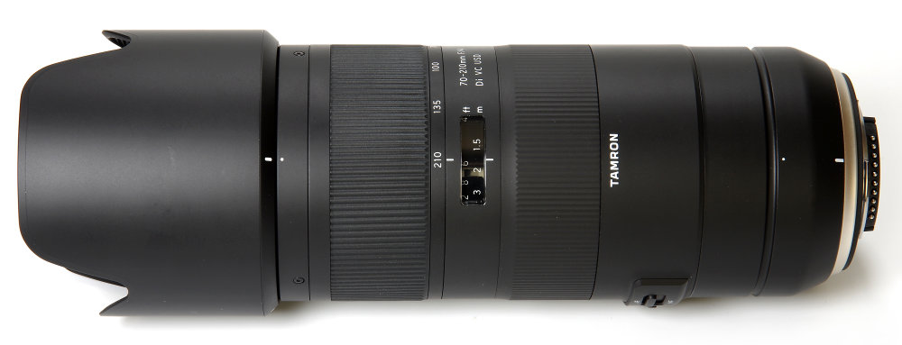 Tamron 70 210mm F4 Top View With Hood